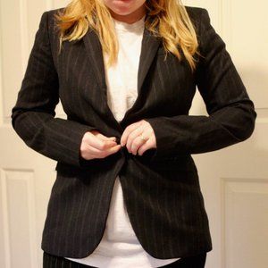 Banana Republic Navy Pinstripe Blazer Size 0 Small
